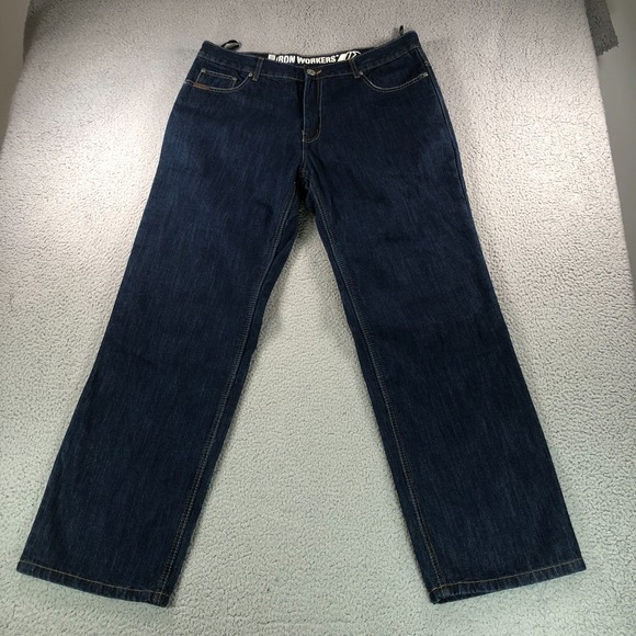Bilt Iron Workers Jeans Mens 40 [Fits 38x32] Blue Mercury Reinforced Motorcycle